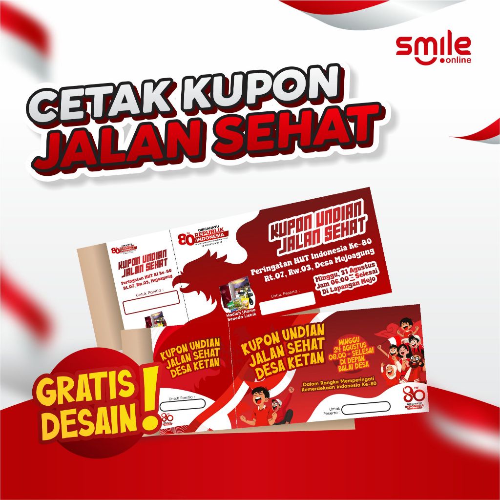 

KUPON JALAN SEHAT GRATIS DESAIN - 1 RIM ISI 30 BUKU