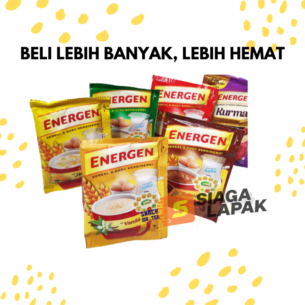

Energen 1 SACHET Sereal Susu All Varian Coklat Vanilla Jahe Kacang Hijau [BELI BANYAK LEBIH MURAH]