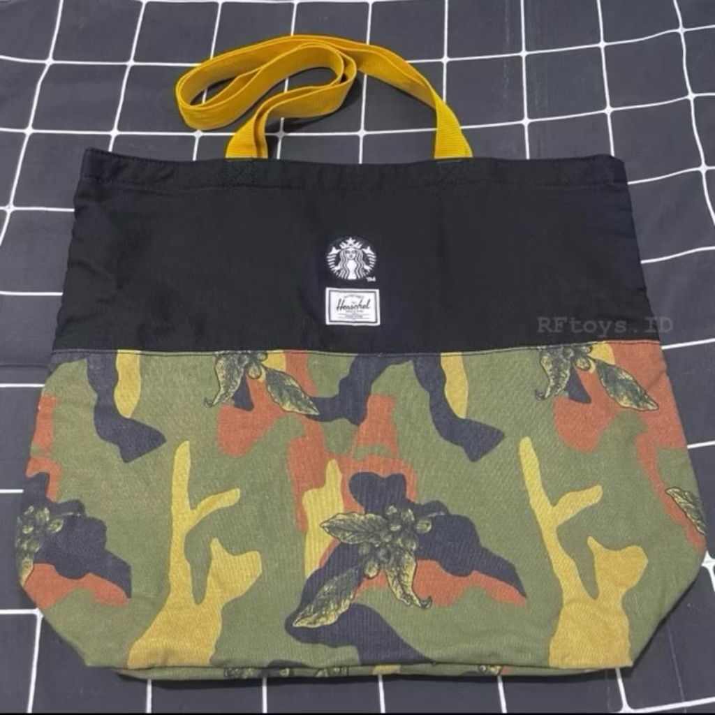 Starbucks Herschel Supply Tote Bag Army Green 2018 Limited Original