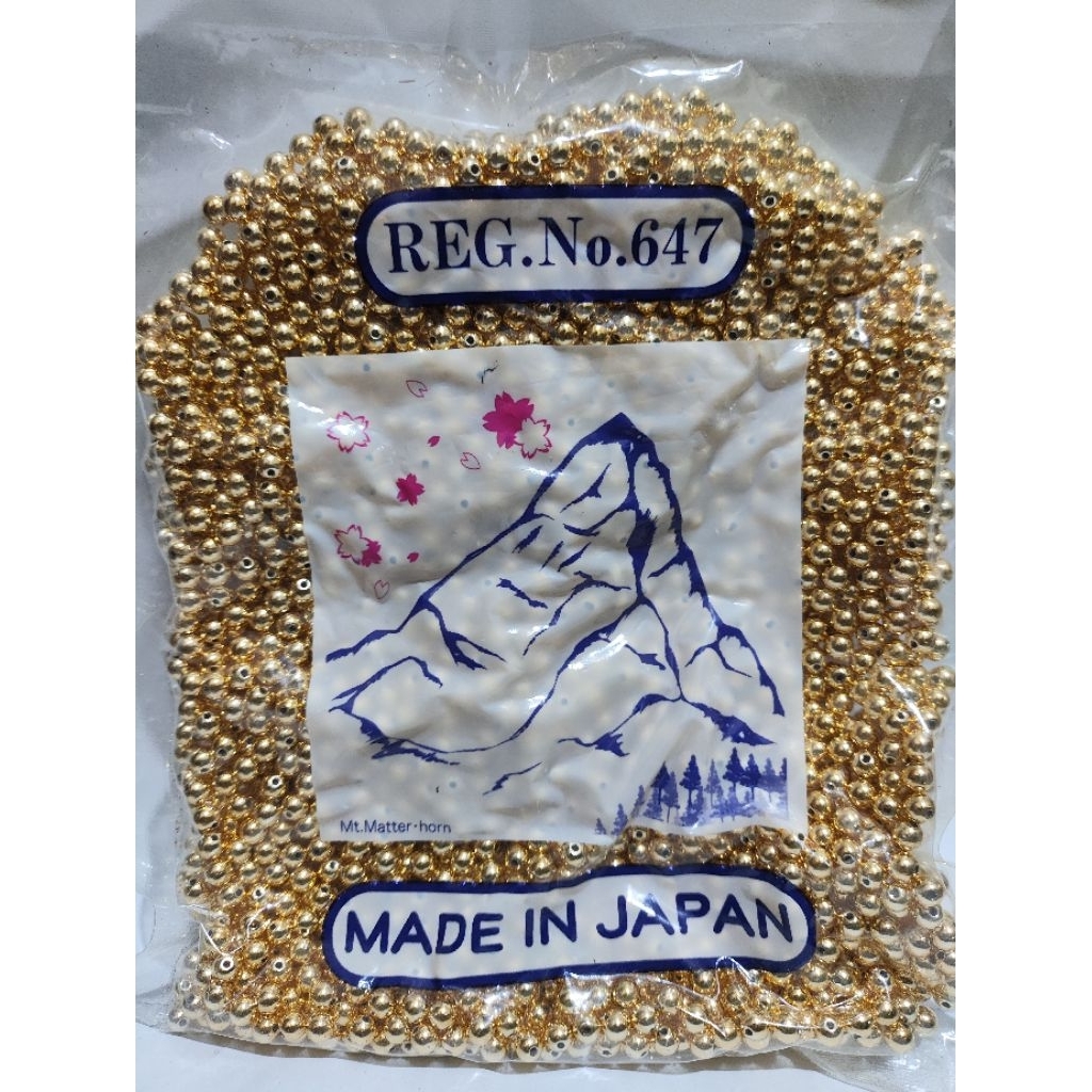 Mote Paillette Mutiara Jepang ASLI | Mutiara Payet Jepang  Ori | 1 pon  GOLD 5 mm