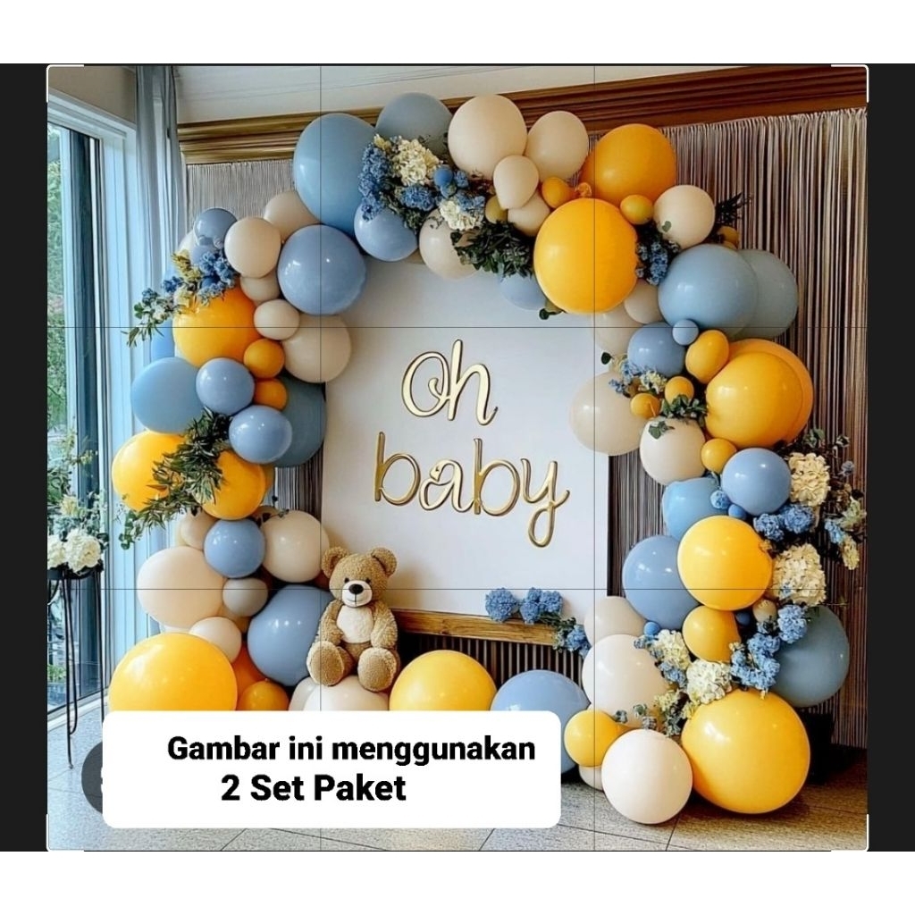 Paket Balon Kuning Mustard Lengkap
