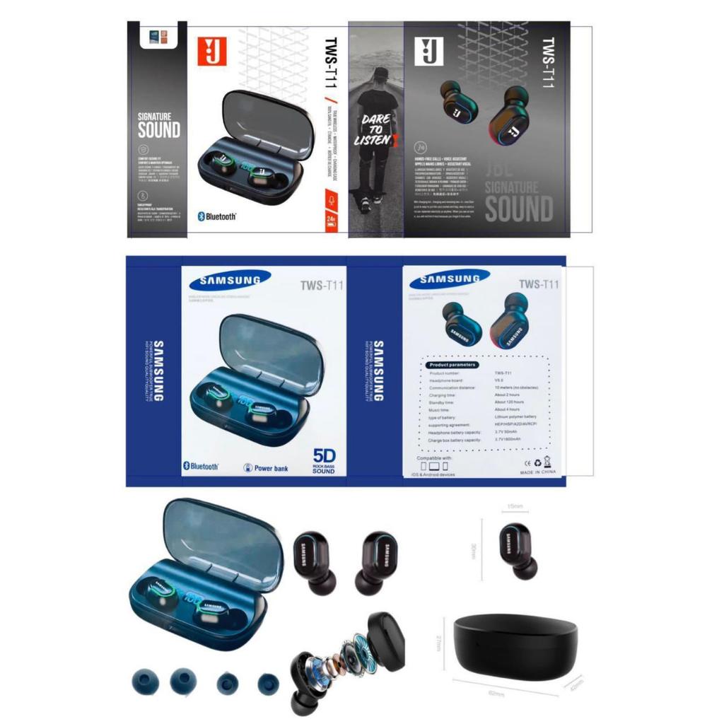 Headset Bluetooth TWS-T11 Hnadsfree Wireless Super Bass