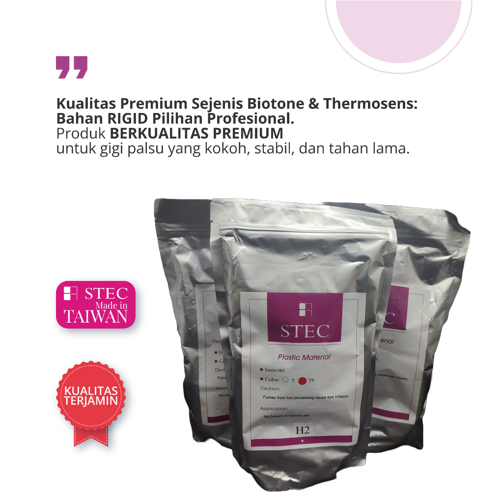 Bahan Flexi gigi palsu merek RIGID tipe kaku SEJENIS BIOTONE & THERMOSENS