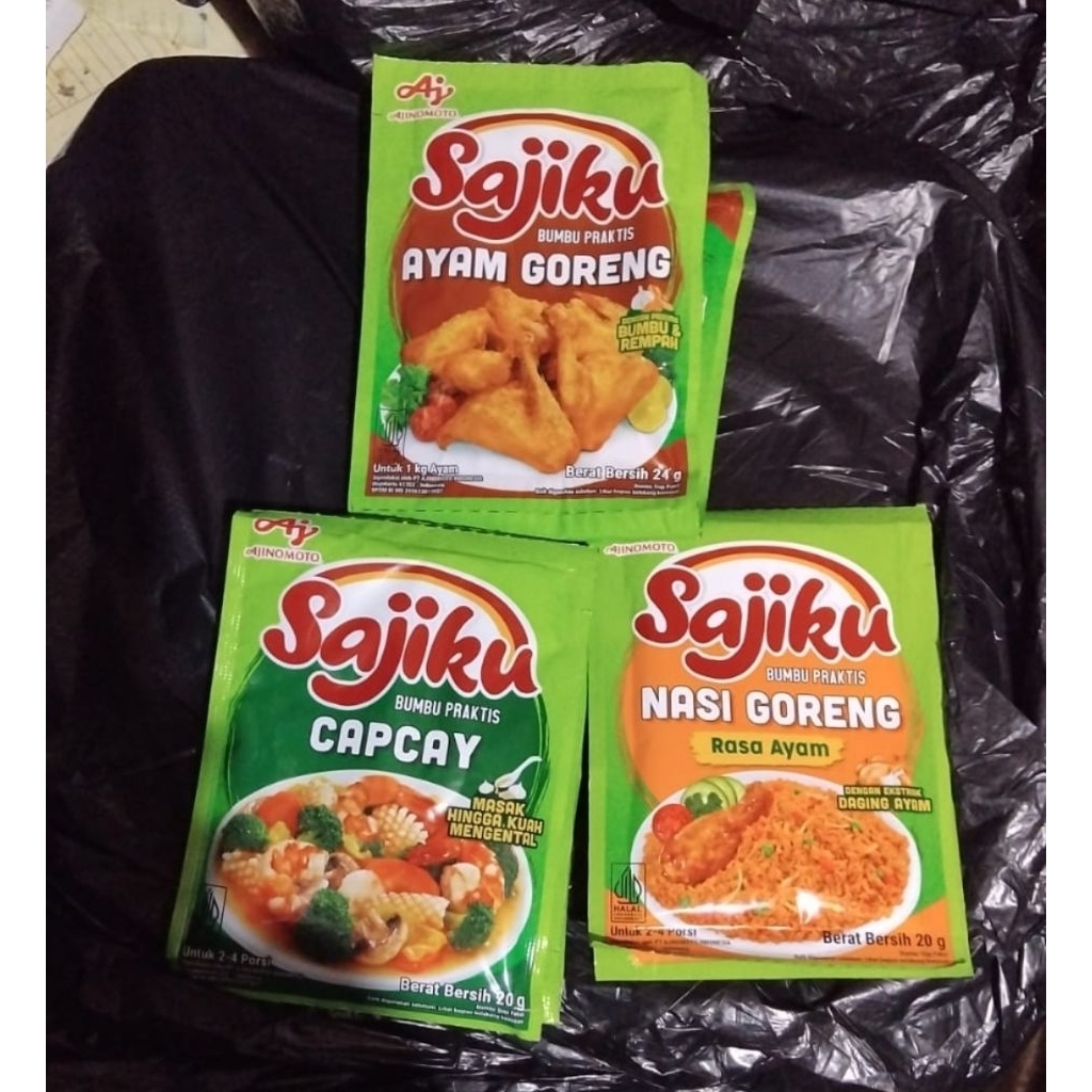 

Sajiku bumbu masak, bumbu instant, bumbu serbaguna, sajiku nasi goreng, sajiku capcay, sajiku ayam goreng