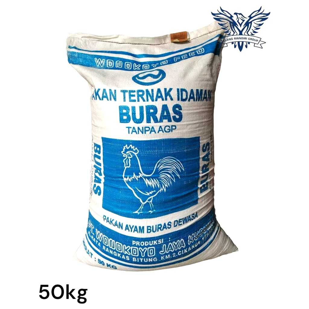 Karungan Pakan Ayam Buras 50kg Tanpa AGP Makanan Ayam Wonokoyo