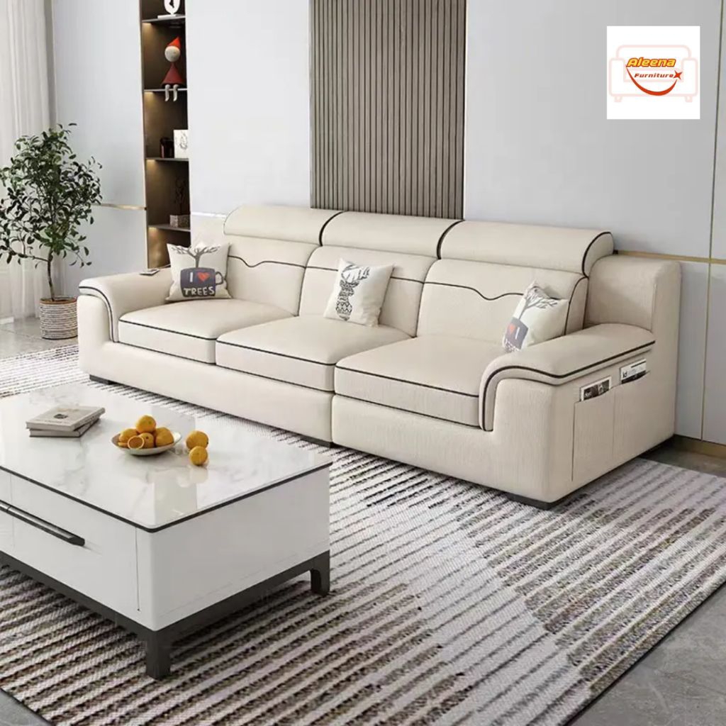 IDEA - Sofa 3 Seater Clasik Modern , Bahan Full Kulit Premium