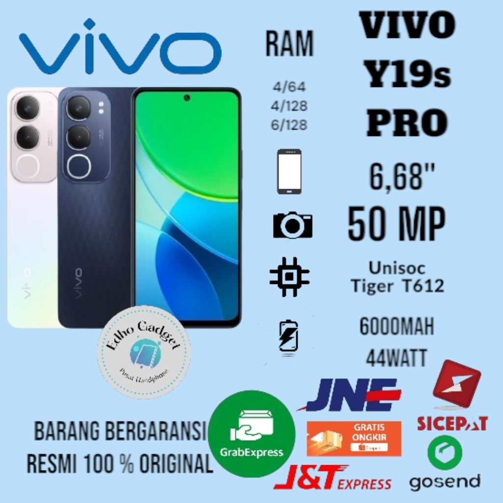Vivo Y19s Pro ram 4/ 64gb ram 4/ 128gb ram 6/ 128gb bergaransi resmi Vivo Store 12 bulan