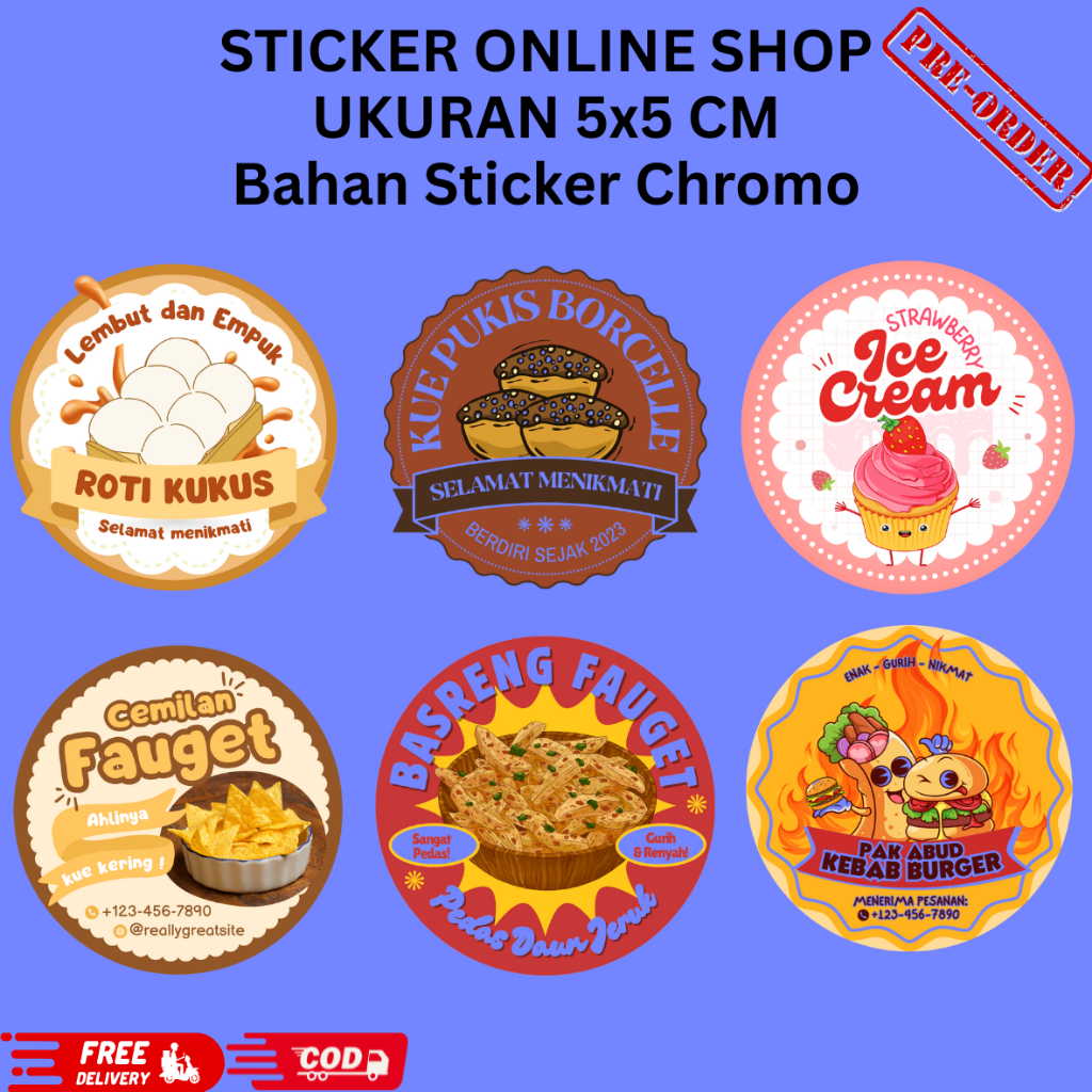 

[isi 50 pcs] Sticker Online Shop Bisa Custom - Sticker Label - Stiker Kemasan - sticker olshop murah