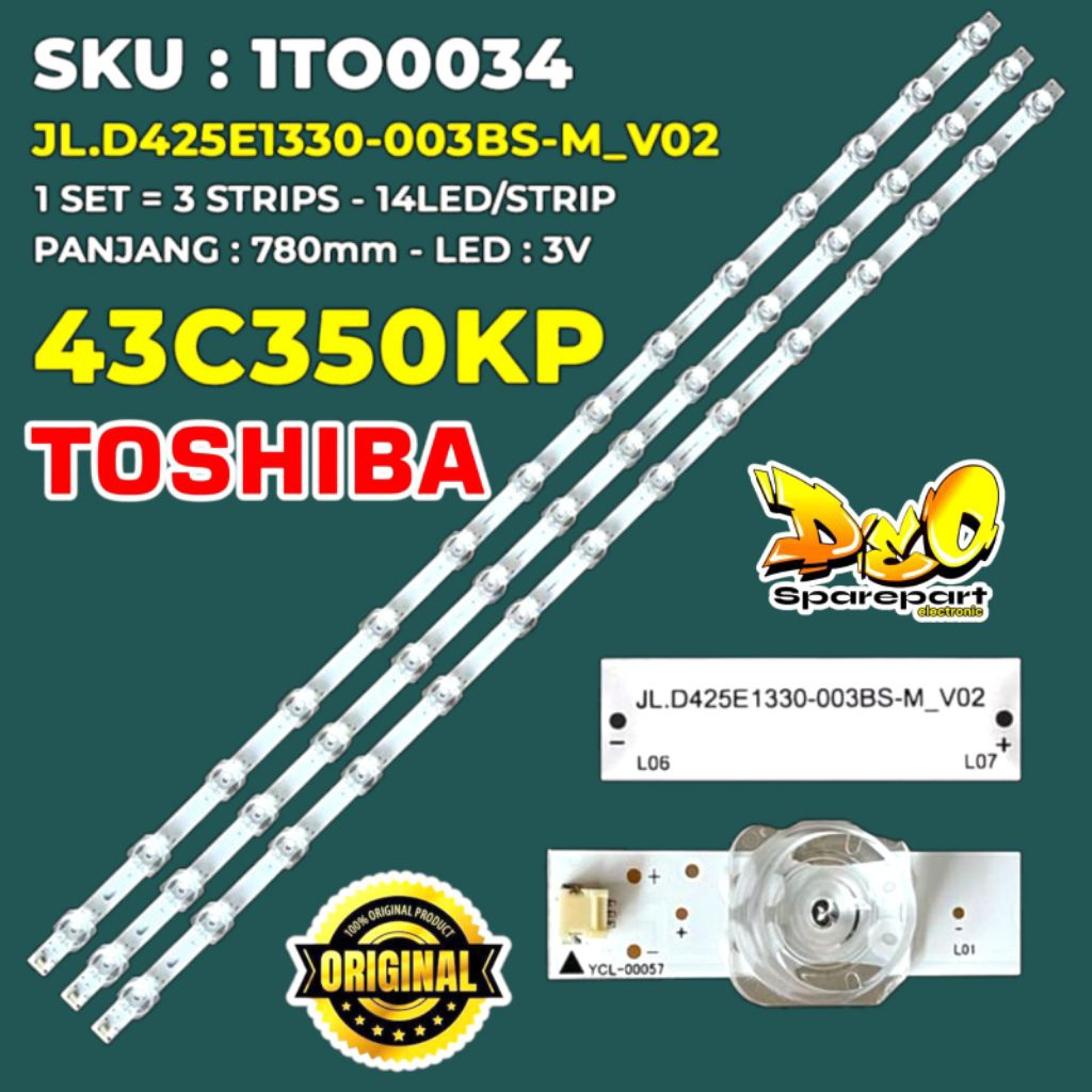 BACKLIGHT TV TOSHIBA 43 INC 43C350KP 43C350 KP