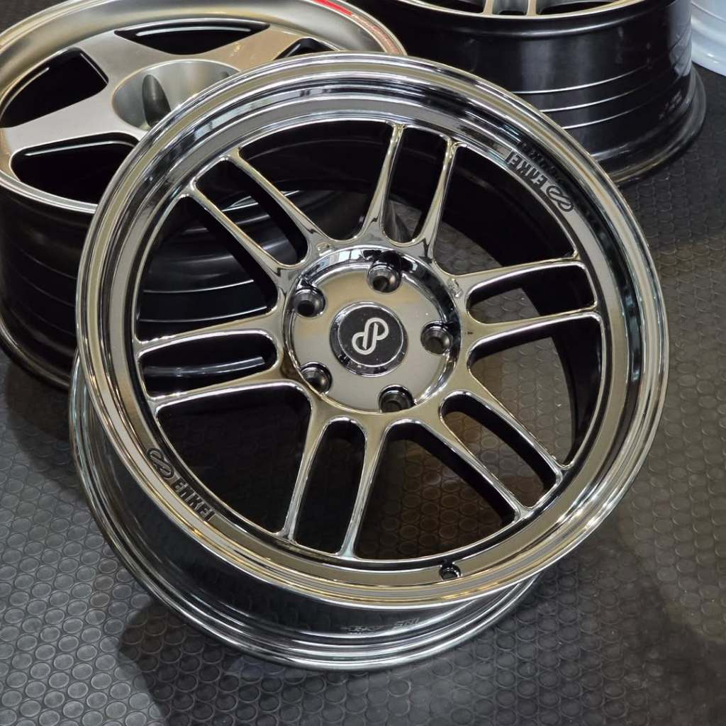 Velg Enkei RPF1 BMW - Black Chrome Ring 18 Lebar 8,5-9,5 ET 40 PCD 5x120 Velg R18 | Velg Mobil | Vel