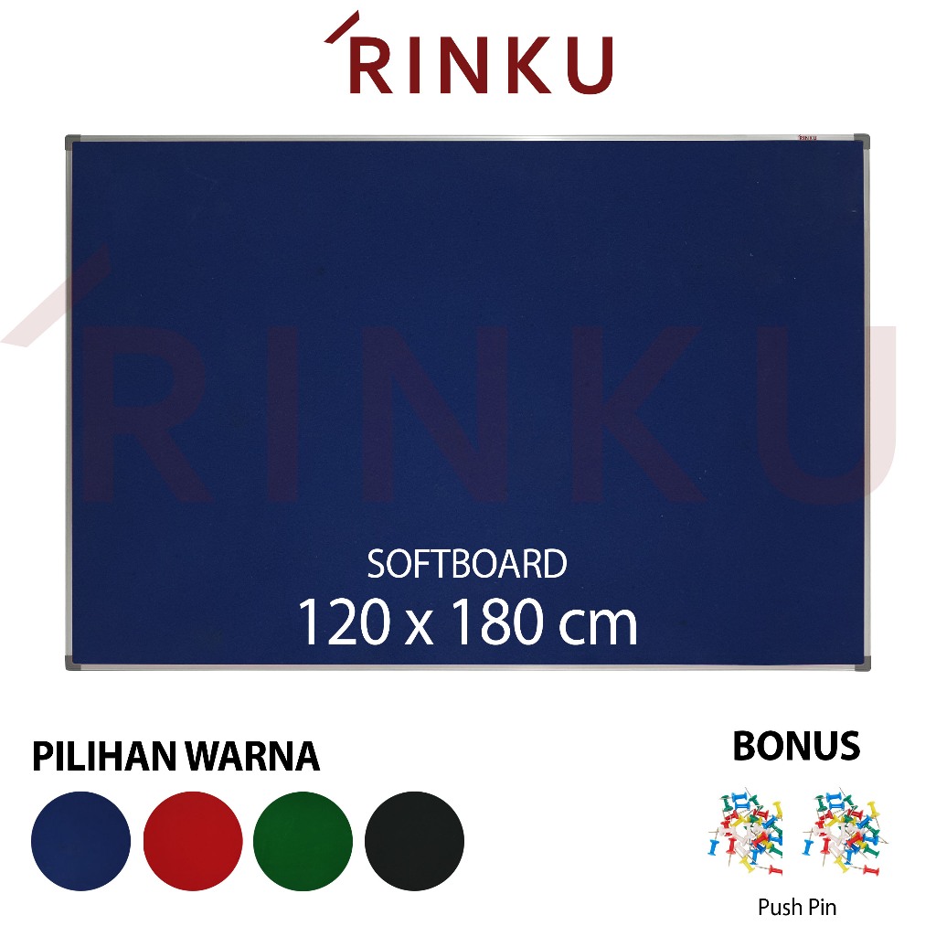 

Softboard Pin Board Cork Board Gantung Bludru Rinku 120x180 cm