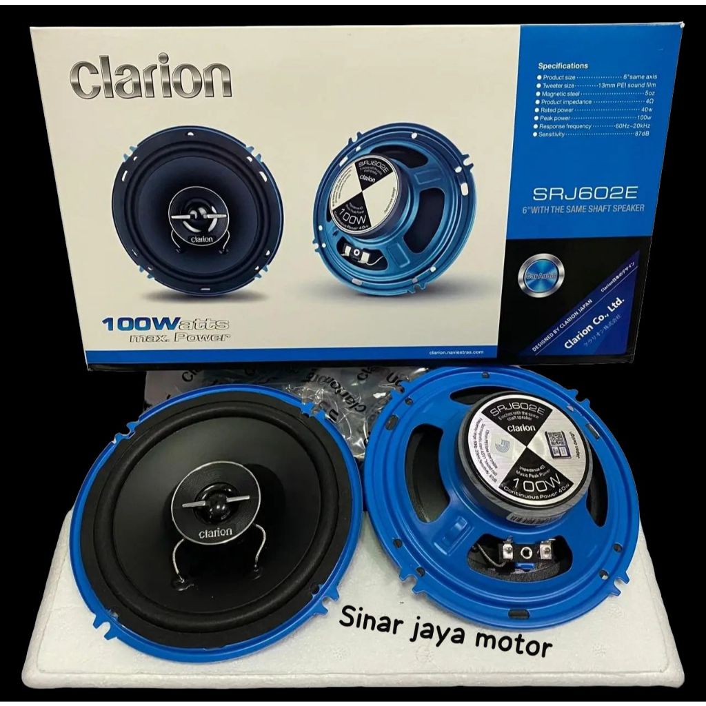 Speaker Mobil 2 Way Coaxial Clarion Speaker SRJ Series SRJ602E 6 Inch Speaker Mobil