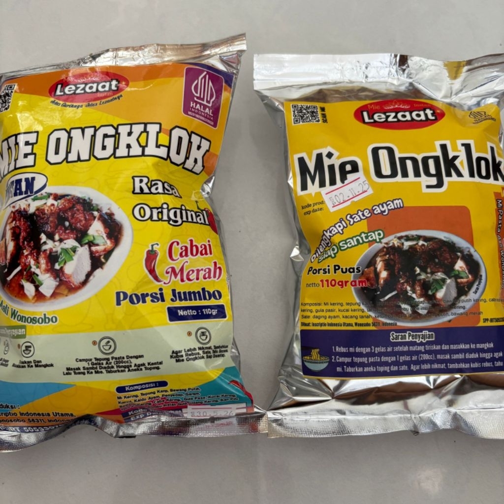 

MIE ONGKLOK INSTAN LENGKAP DENGAN SATE SAPI/AYAM PORSI JUMBO 110GR KHAS WONOSOBO