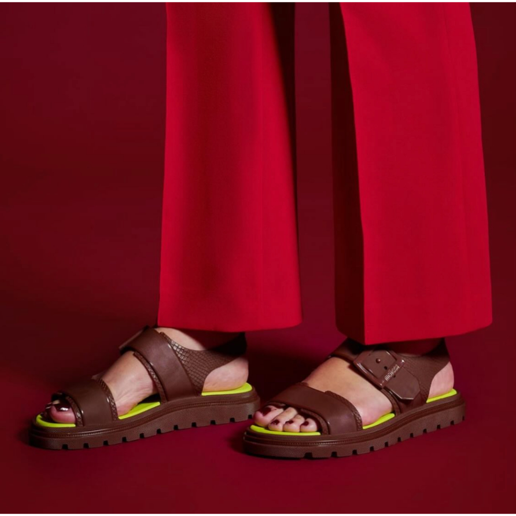 Sepatu Sandal Wanita Melissa Connection Papete Ad Brown/Beige