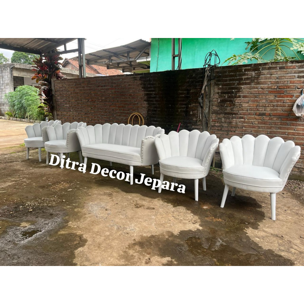 kursi manten kerang lesti kain oscar / sofa manten kerang lesti kain oscar / kursi pelaminan kerang 