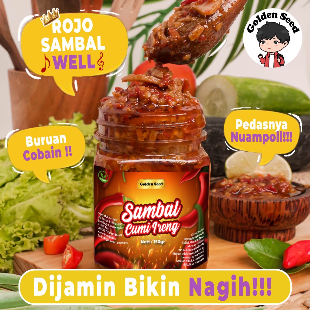 

RAJA SAMBAL 150 GR / SAMBAL TERASI 150 GRAM / SAMBAL CUMI / SAMBAL TEMPONG / SAMBEL BALACAN / SAMBEL EMBE / SAMBEL TUNA / VEGAN