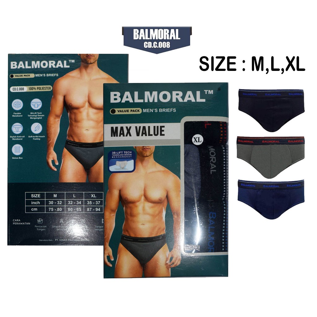 Celana Dalam Pria Balmoral C008 / Celana Dalam / Pakaian Dalam / Celana Dalam Pria / Pakaian Dalam P