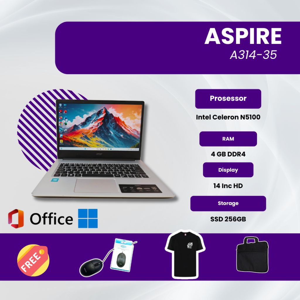 Laptop Acer Aspire 3 A314-35 Celeron N5100 Ram 8GB