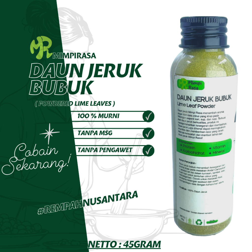 

BUMBU | DAUN JERUK BUBUK | KAFFIR LIME POWDER 60g
