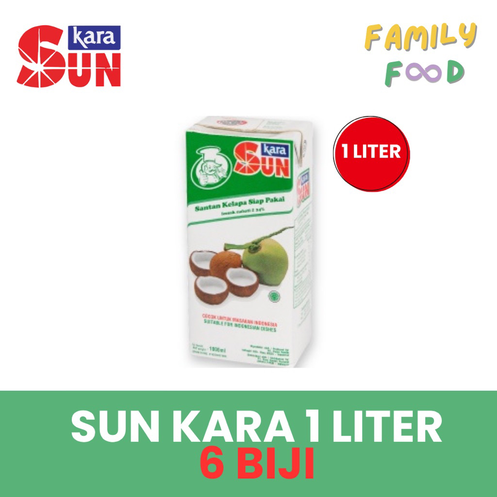 

Santan SUN KARA 1 Liter/1000ml - Paket 6 pcs - Santan Cair Praktis untuk Masak Harian