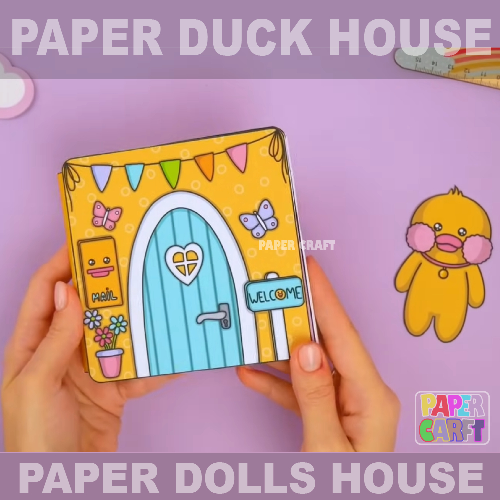 PAPER DUCK HOUSE QUIET BUSY BOOK mainan kertas edukasi anak usia 4 s/d 8 tahun paper doll house