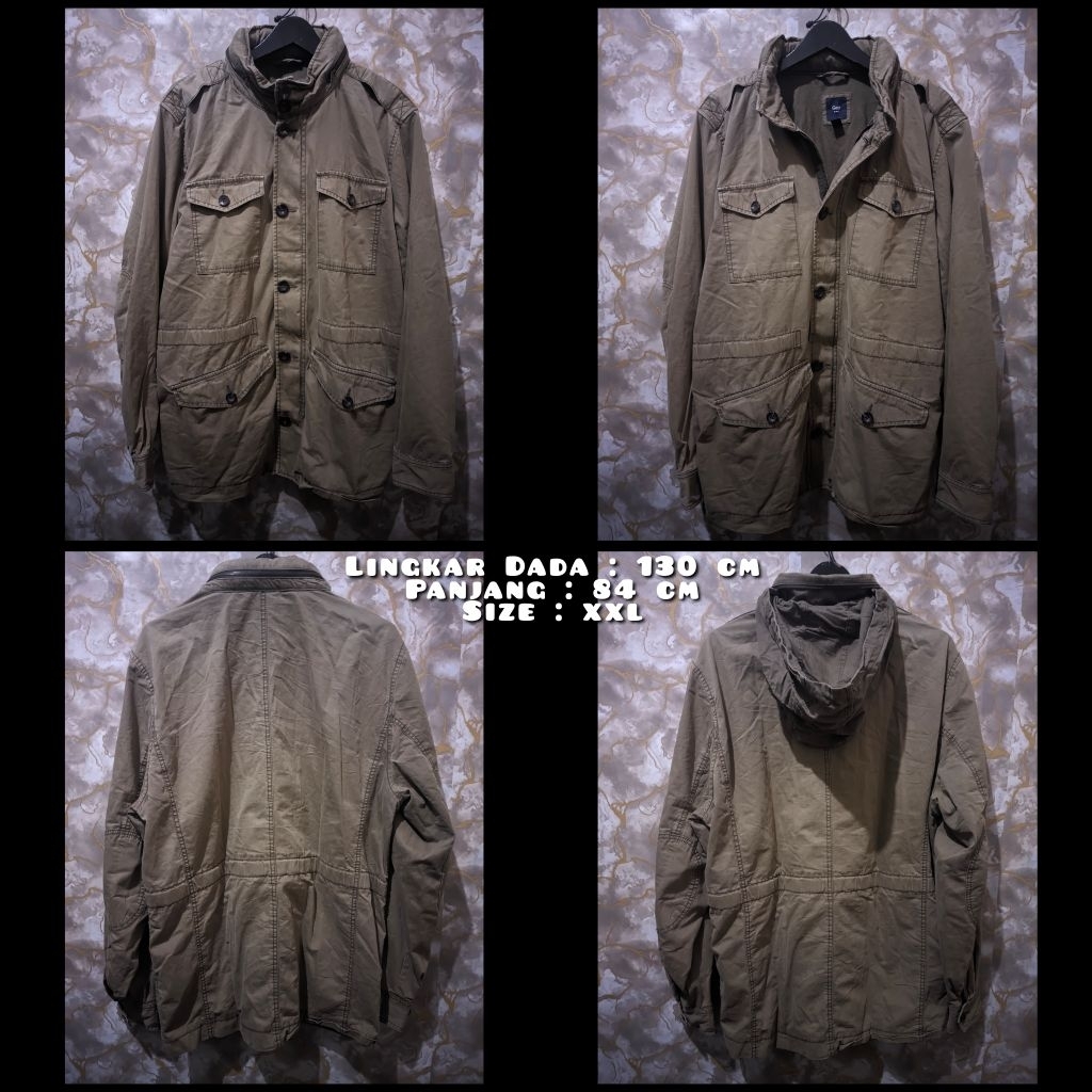 Jaket Parka Ukuran Besar Warna Coklat Merk GAP Second Original.