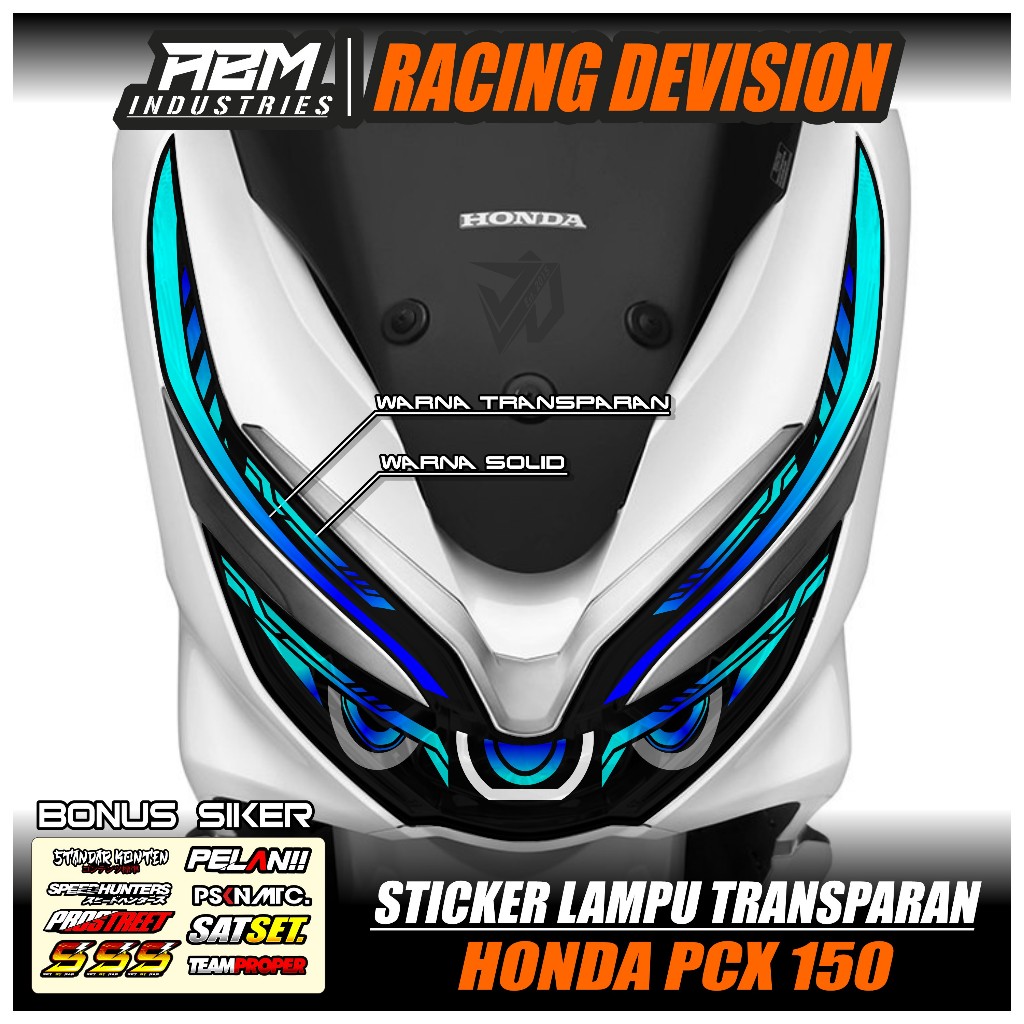 STICKER LAMPU ALIS TRANSPARAN MOTOR PCX 150 STICKER VARIASI - STICKER LAMPU MOTOR PCX 150 NEW 03