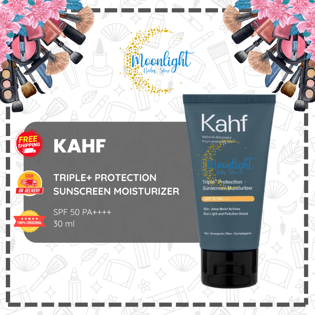 Kahf Triple+ Protection Sunscreen Moisturizer SPF 30 PA+++ 30ml | Perawatan Wajah Sunscreen Pria