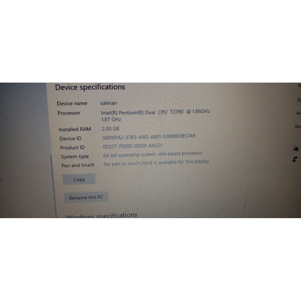 leptop Lenovo minusan