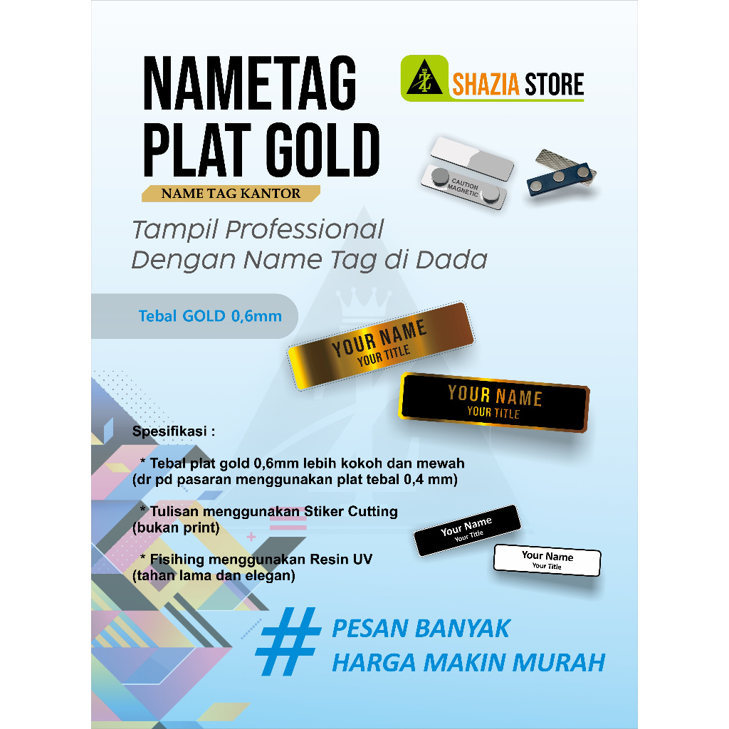 

name tag kuningan papan nama pin nama nama dada name badges akrilik plat kuningan
