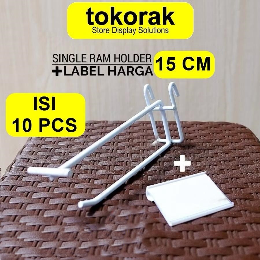 

SINGLE RAM HOLDER 15CM / PER 10 PCS + LABEL HARGA 6CM CANTOLAN GANTUNGAN 15 CM PRICE TAG 6 X 4 CM