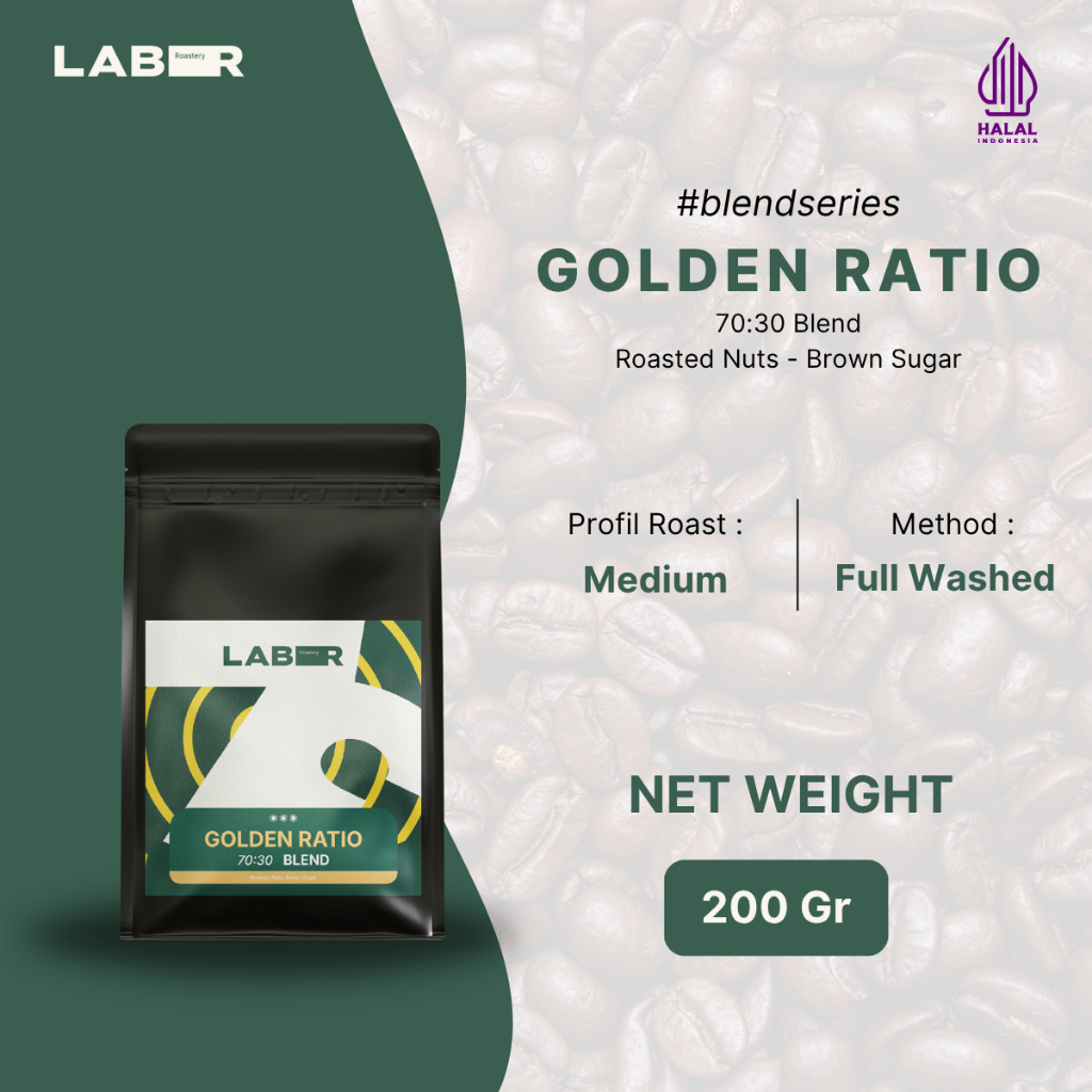 

LABR Golden Ratio 30:70 Coffee Blend Roasted Nuts Brown Sugar 200g