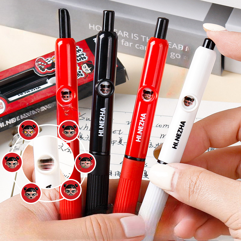 

batamall - (1 BOX ISI 3 PCS) PENA MEKANIK PREMIUM KARAKTER NEZHA MUKA BISA BERUBAH #ST182 PULPEN CETEK TINTA HITAM TIP ST 0.5MM BOLPOIN ANAK SEKOLAH SD SMP SMK ALAT TULIS KANTOR UNIK IMPORT