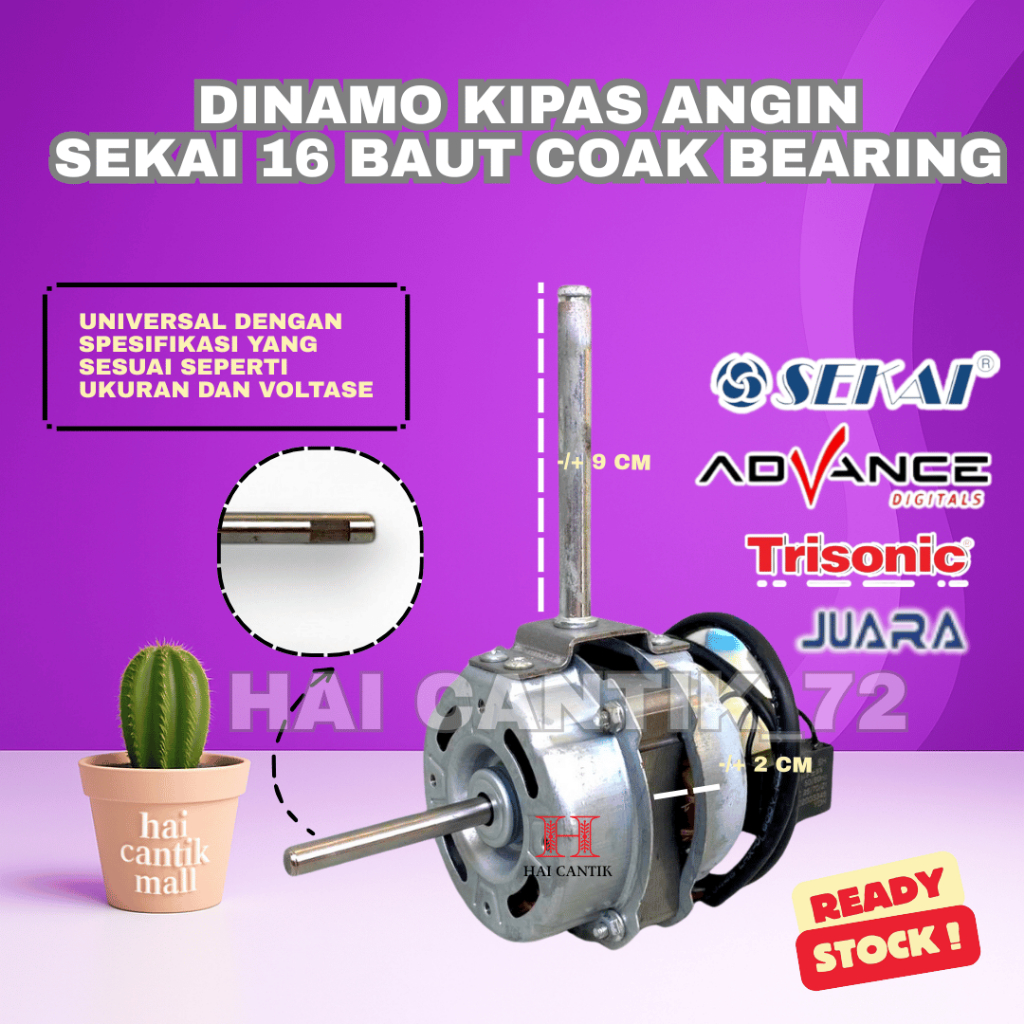 DINAMO KIPAS ANGIN SEKAI 16 BAUT COAK BEARING OKOYAMA SANEX ADVANCE JUARA TRISONIC BALING-BALING BES