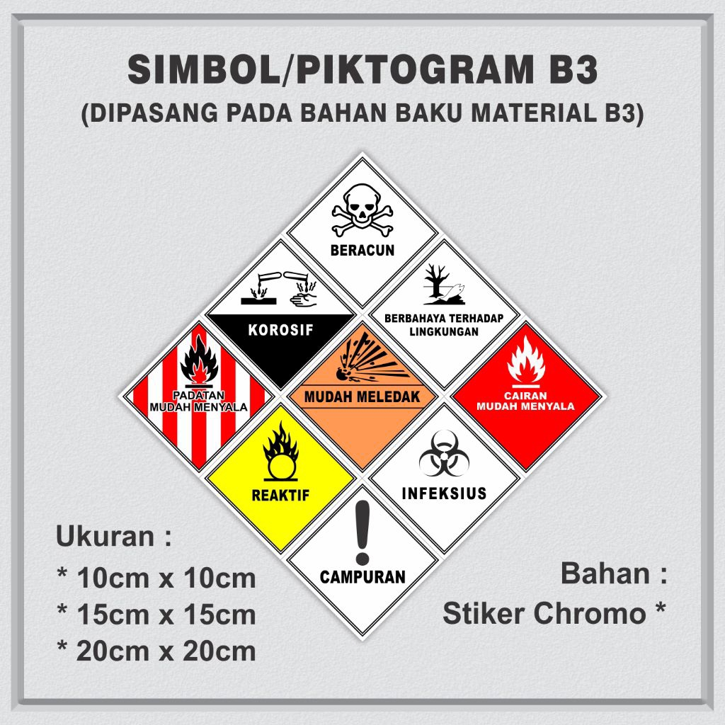 

STIKER SIMBOL B3 (PADATAN MUDAH MENYALA)UNTUK PEMASANGAN PADA MATERIAL BAHAN BAKU B3