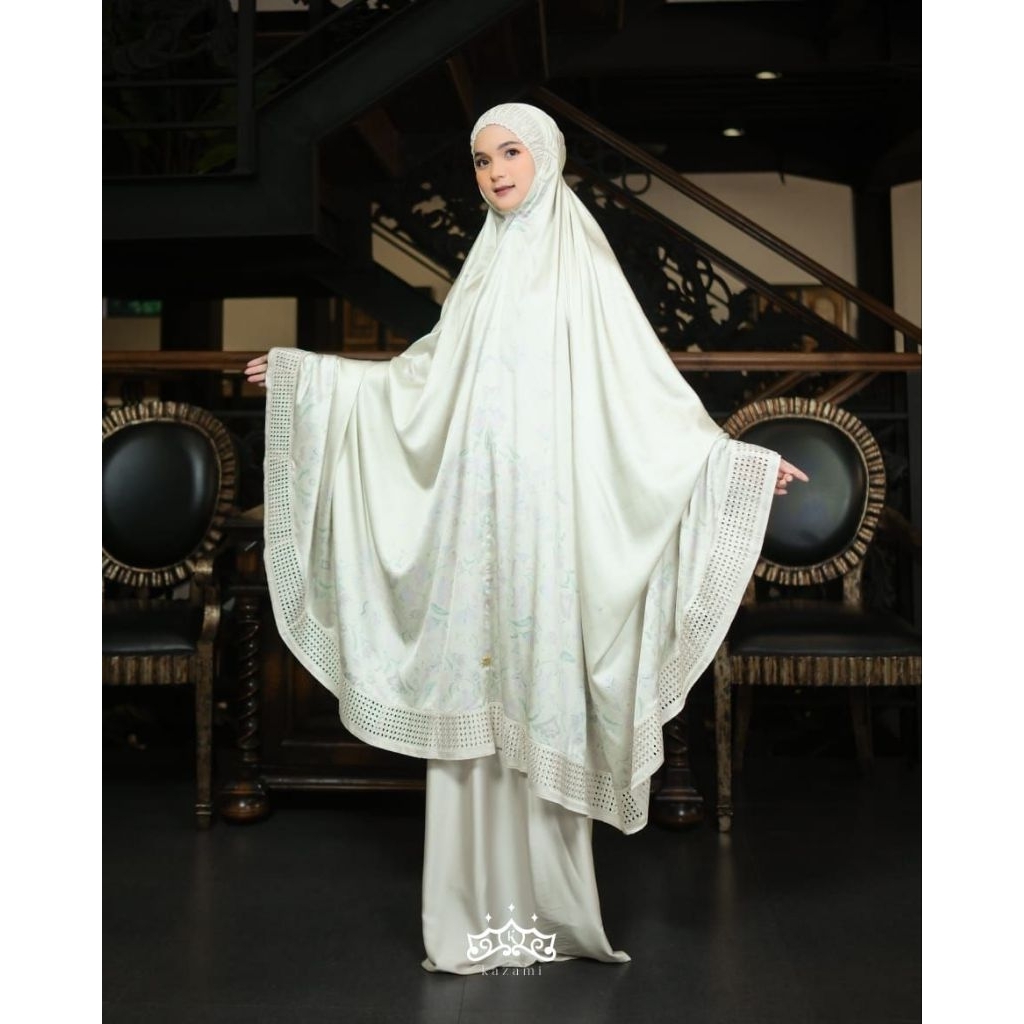 TELEKUNG AINUN WARNA CREAM BY KAZAMI MUKENA ORI