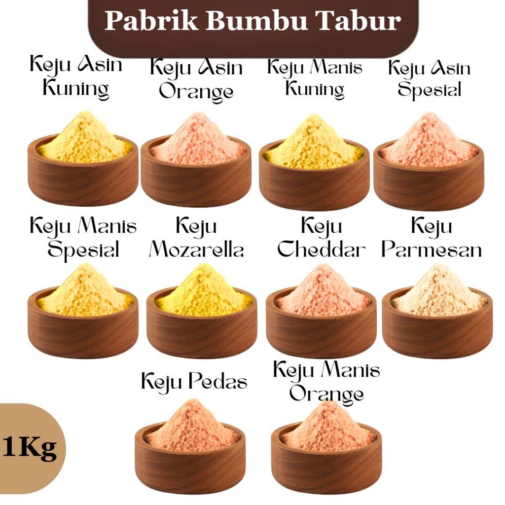

Bumbu Tabur Aneka Rasa Keju 1Kg – Gurih Lezat untuk Kentang, Popcorn, Camilan & Snack UMKM