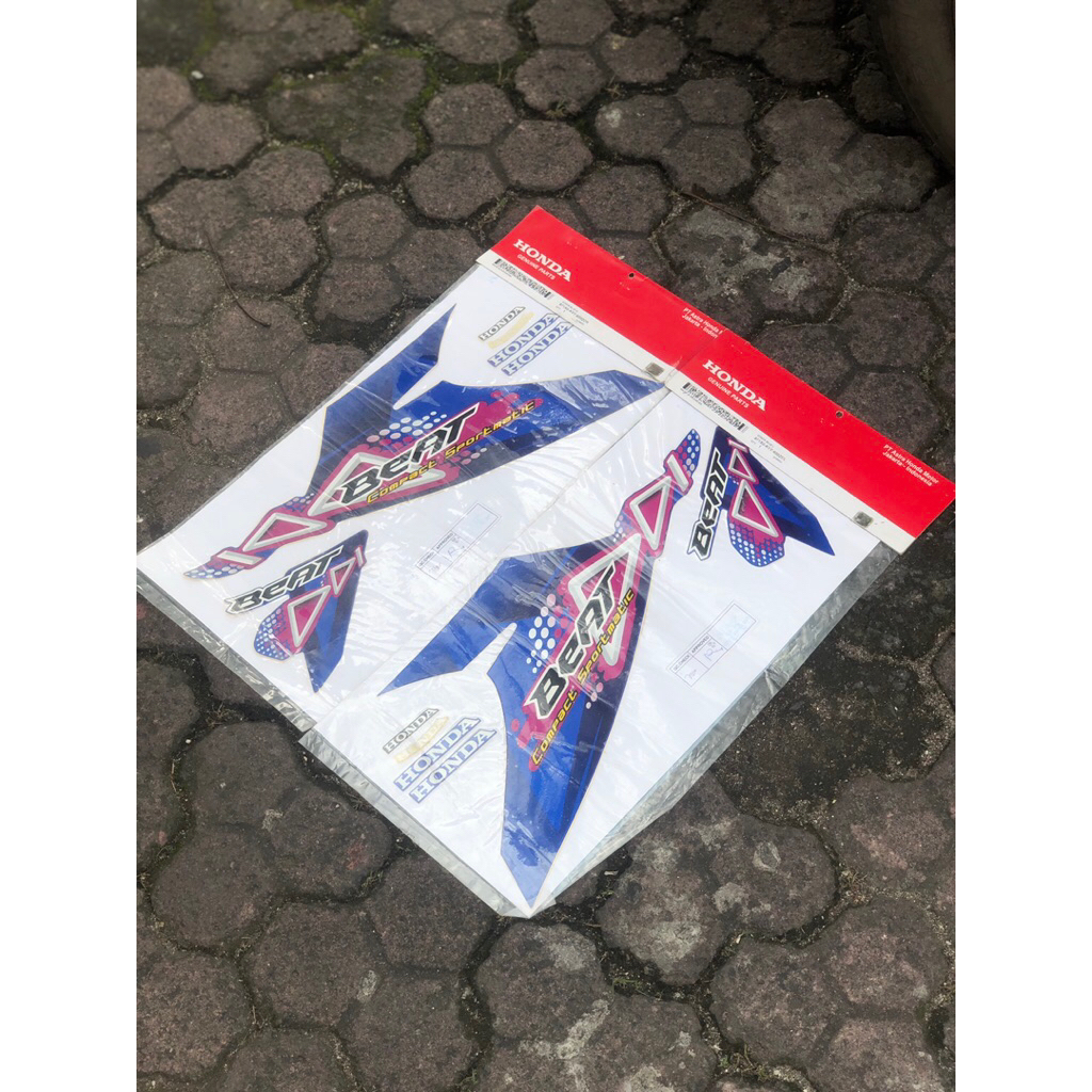 871X0-KVY-600ZC stripe striping beat karbu biru old gen 2 untuk thn 2010-2012 original NOs AhM