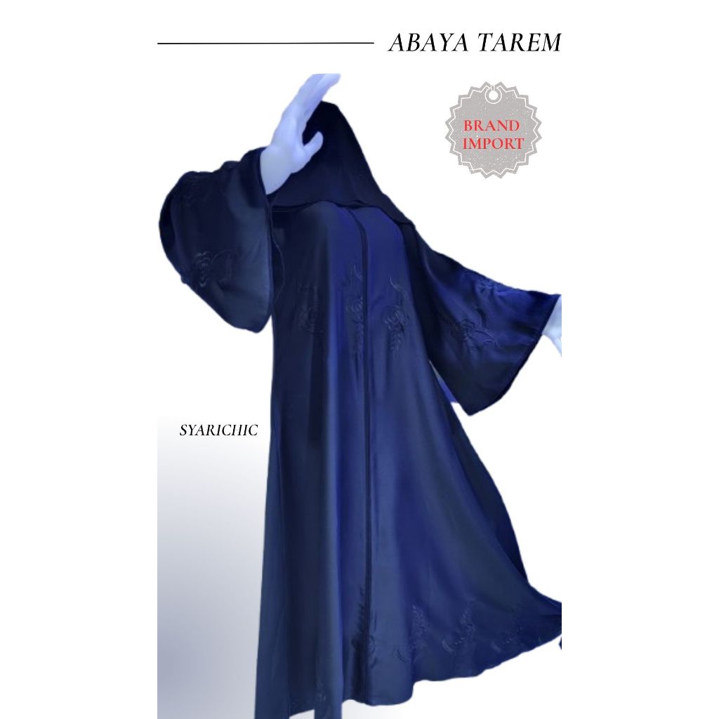 [SC] SET Abaya Tareem Dubai Turki Gamis Elegan Premium Bordir Bunga Mawar dengan hijab Brand Import