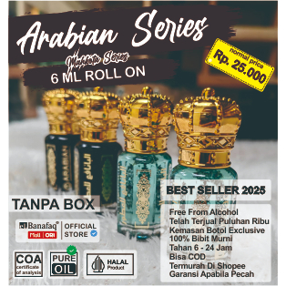 [6 ML ARABIAN] Parfum Elbanafaq 6 ML TANPA BOX Roll On Kubah Emas Arabian | 6 ML TANPA BOX