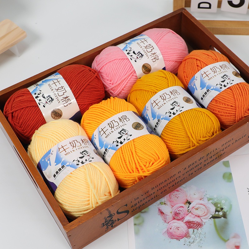 STUDIO RAJUT - PAKET GROSIR 20 - 50 PCS BENANG RAJUT HALUS MILK COTTON 5PLY 50GR