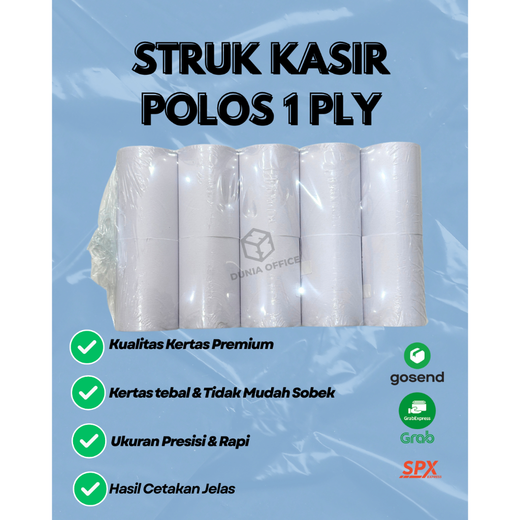

SAMEDAY/INSTAN Kertas Struk Kasir HVS 1PLY 75 x 60 POLOS
