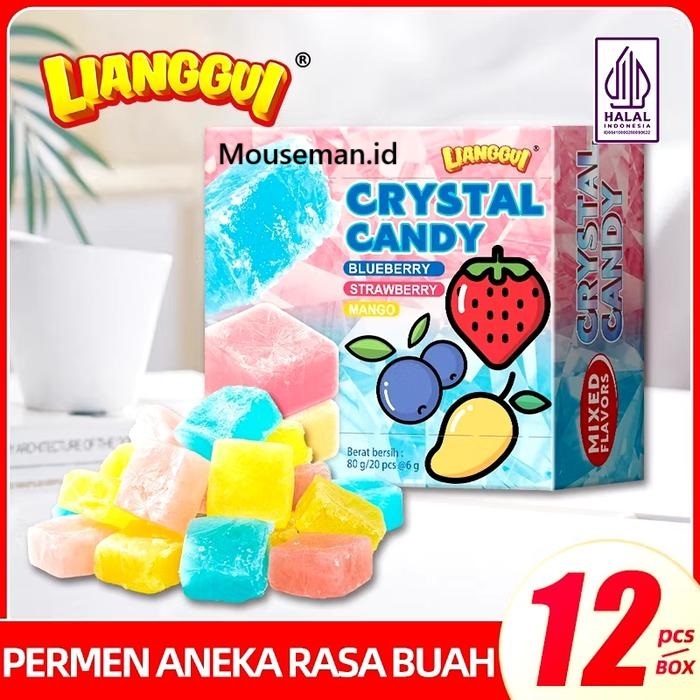 

LIANGGUI CRYSTAL CANDY STRAWBERRY GRAPE MANGO Permen Lunak Aneka Rasa Buah 96gr