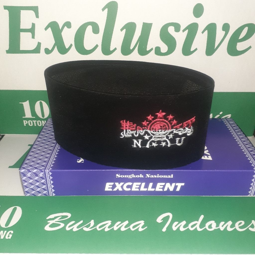 Peci Songkok Hitam NU Merah Putih Ac