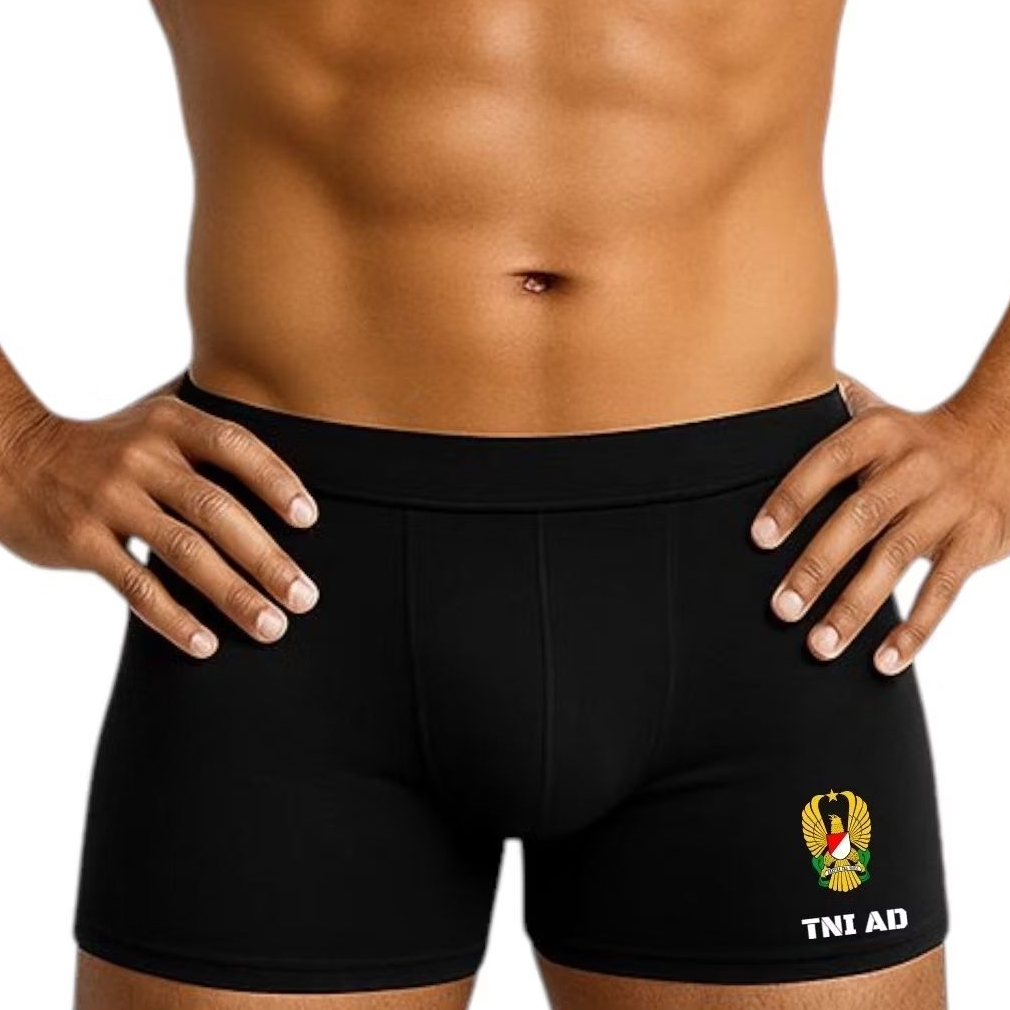 Boxer Pria Tactical Comfort – Bahan Elastis & Logo Militer/cd boxer pria/celana dalam laki laki tni/