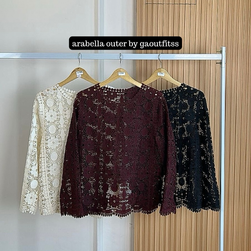 gaoutfitss - Outer bolong motif bunga arabella BKK GZ
