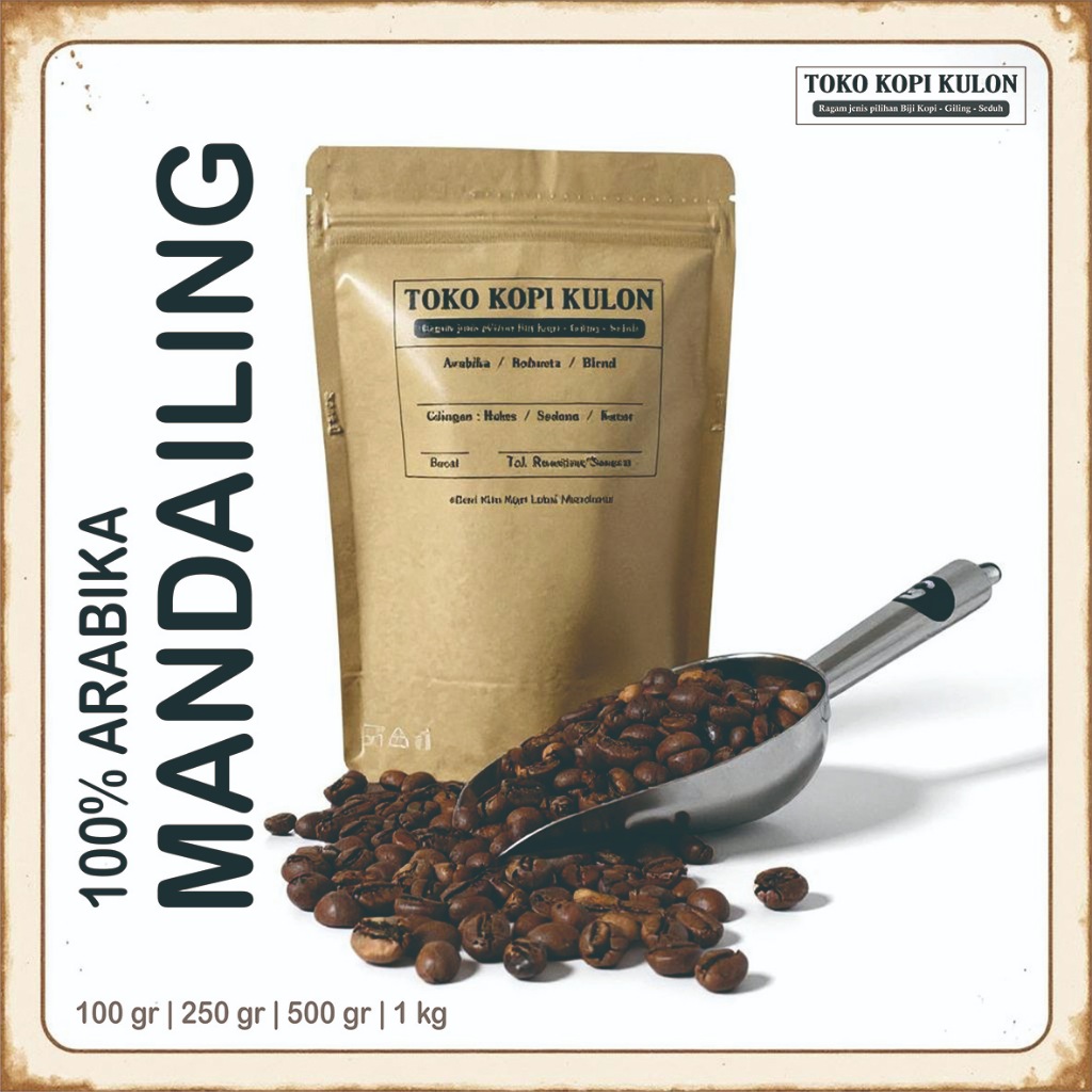 

ARABIKA MANDAILING - Toko Kopi Kulon - Giling Halus/Medium/Kasar - 100 gram