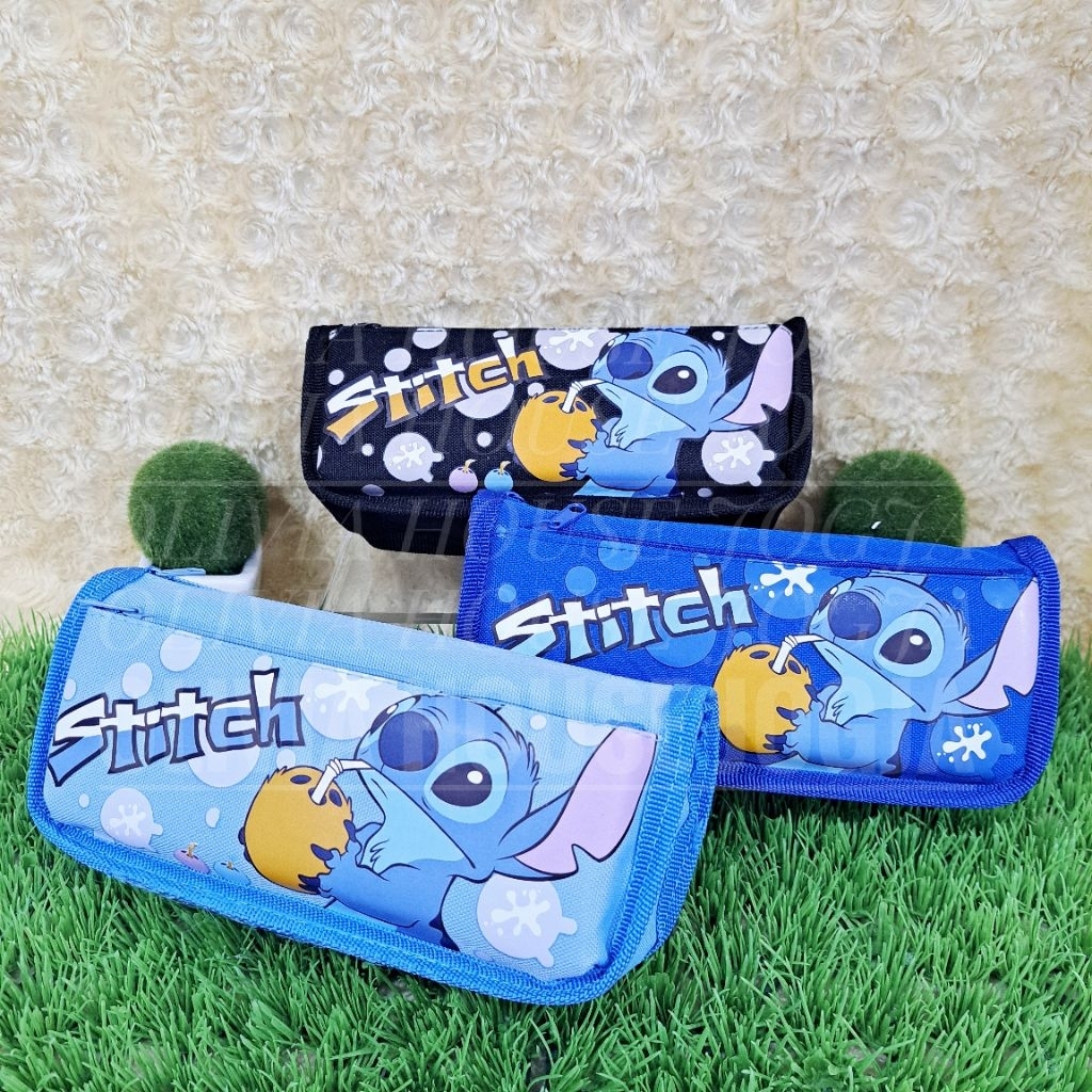 

Pencil Case Stitch 2 Rest Tempat Pensil Stitch Kain Biru Hitam Kotak Pensil Stitch 2 Resleting Kain