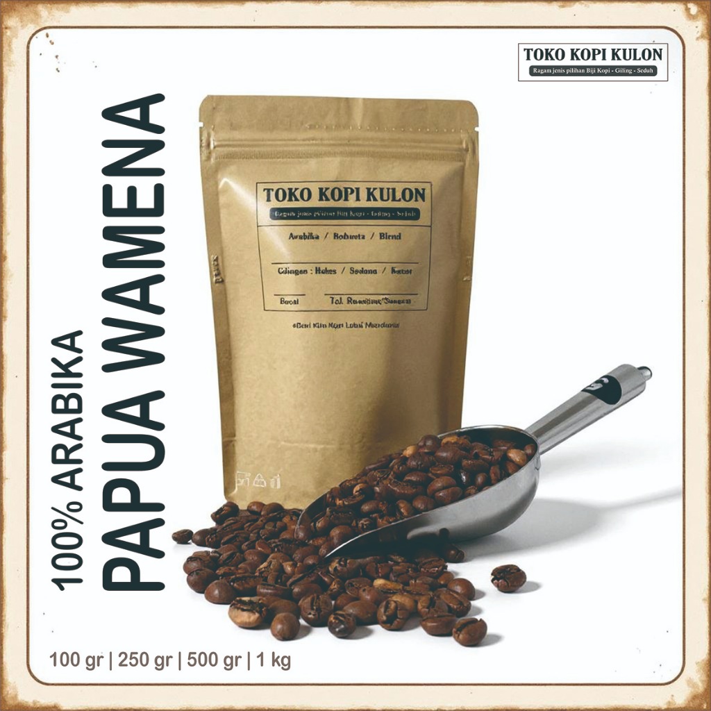 

ARABIKA PAPUA WAMENA - Toko Kopi Kulon - Giling Halus/Medium/Kasar - 100 gram