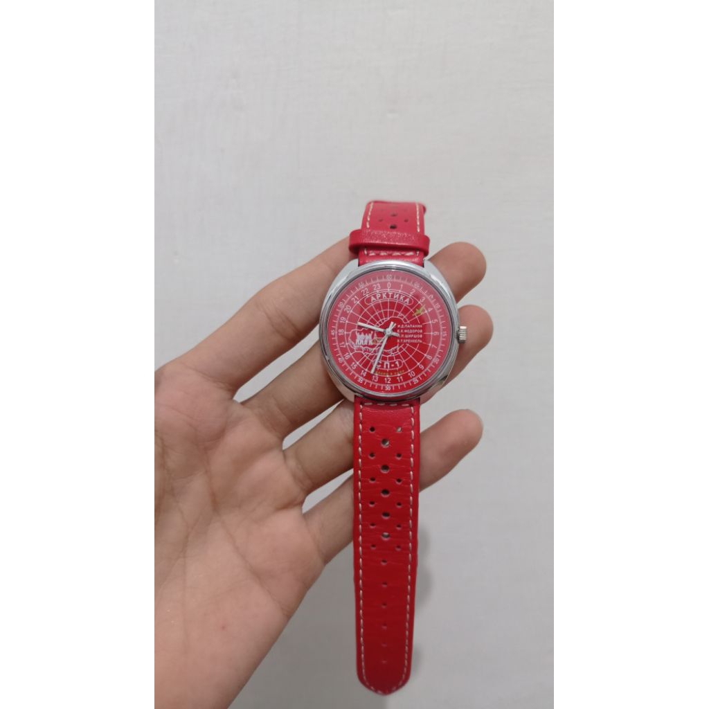 jam tangan arloji russia rusia 24H 24 jam manual winding engkol original